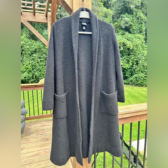 Eileen Fisher Boiled wool cardigan coat pockets - Picture 1 of 5
